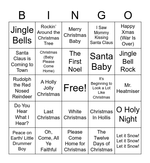Christmas Bingo Card