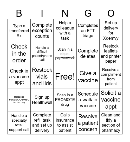 Christmas Bingo Card