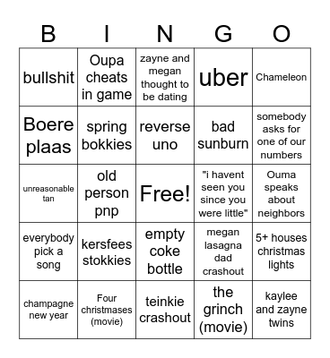 huis Bingo Card