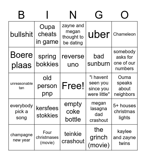 huis Bingo Card