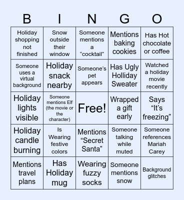 Holiday Bingo Card