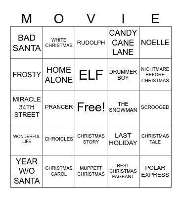 CHRISTMAS Bingo Card