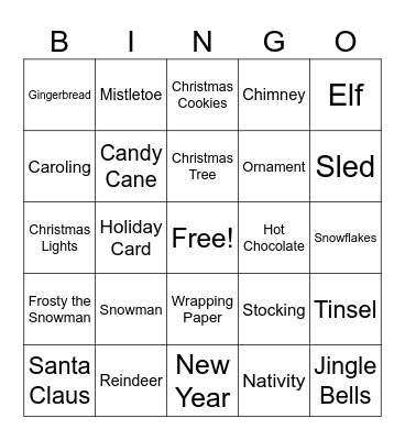 Holiday Party Bingo Bash Bingo Card