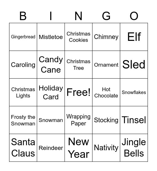 Holiday Party Bingo Bash Bingo Card