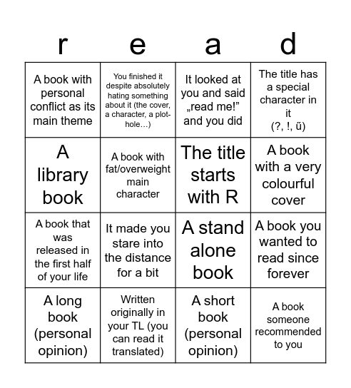 reading 2026 Bingo Card