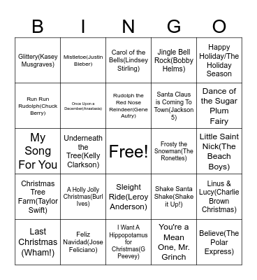 Christmas Bingo Card