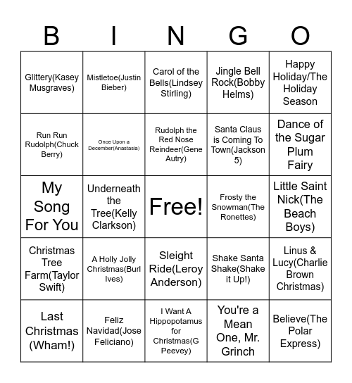 Christmas Bingo Card