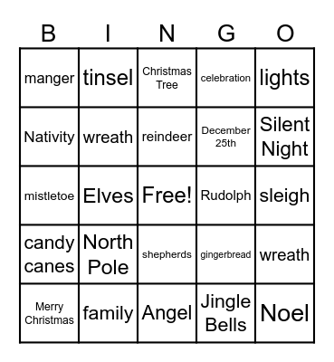 Christmas Bingo Card