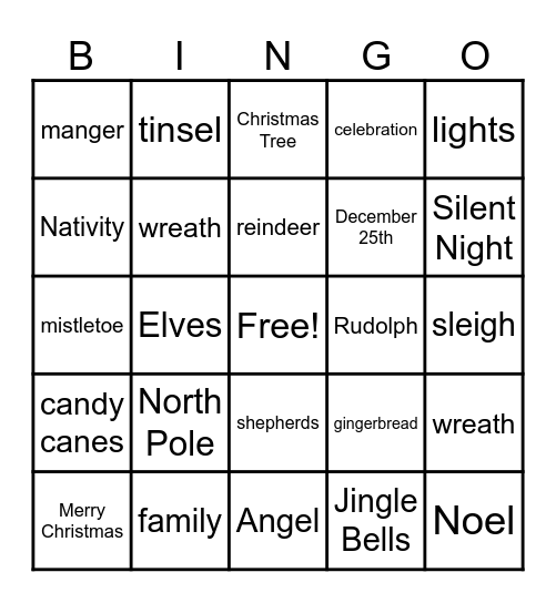 Christmas Bingo Card