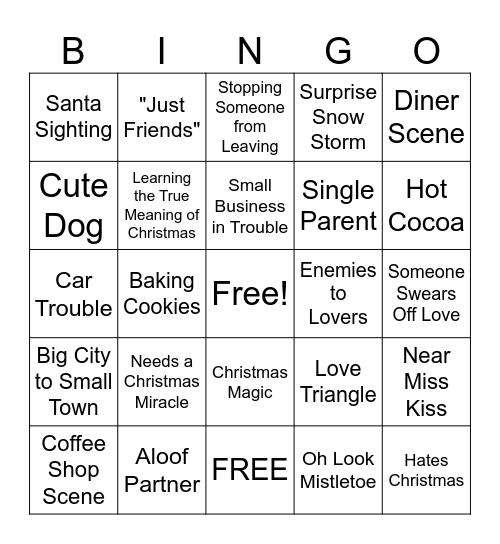 Christmas Movie BINGO Card
