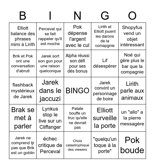 Tablequest Bingo Card