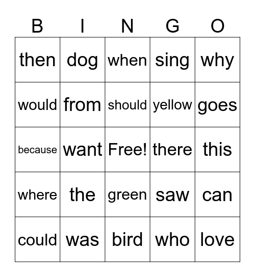 FIRST GRADE Bingo Card