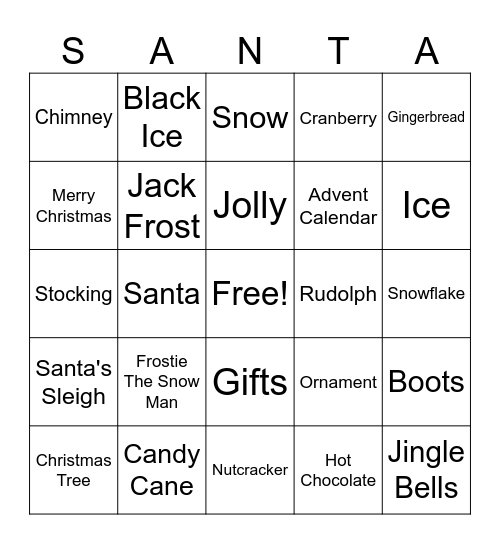 Christmas Bingo! Bingo Card