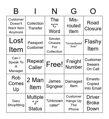 DX Bingo! Bingo Card