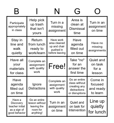 Holiday Bingo Card