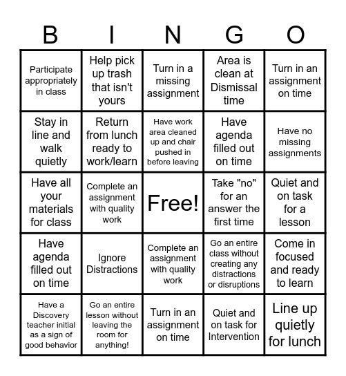 Holiday Bingo Card