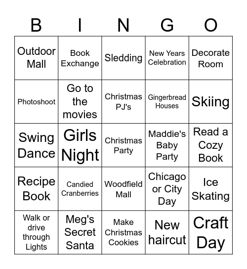 WINTER BINGO Card