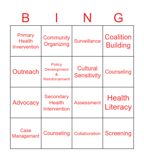 POPS Bingo Card