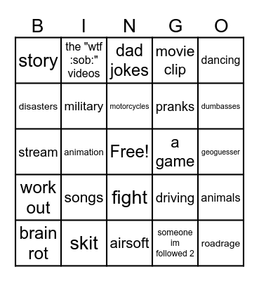 tiktok speed run Bingo Card