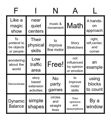 FINAL BINGO Card