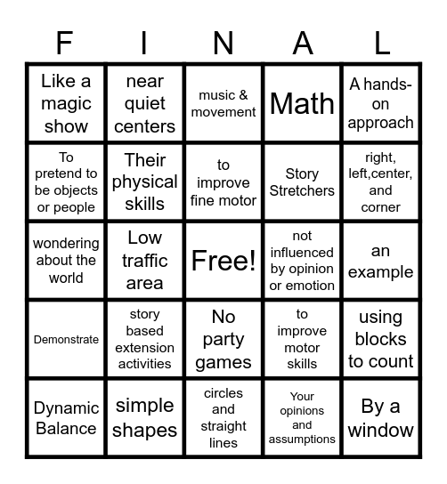 FINAL BINGO Card