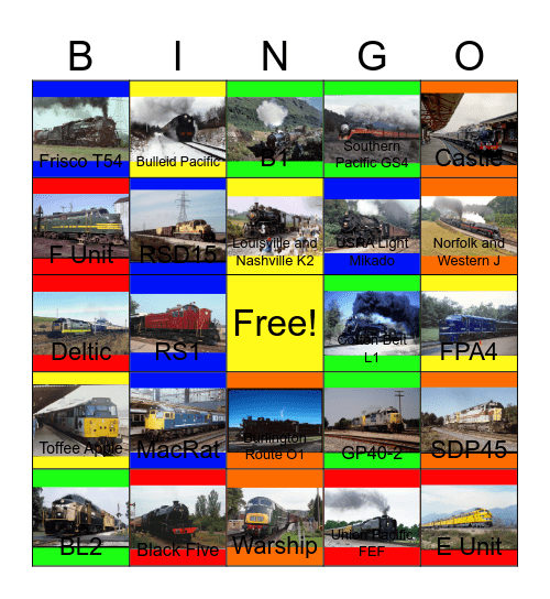 Railroads that I would like to visit besides the Bettendorf Library with PWP one day Bingo Card