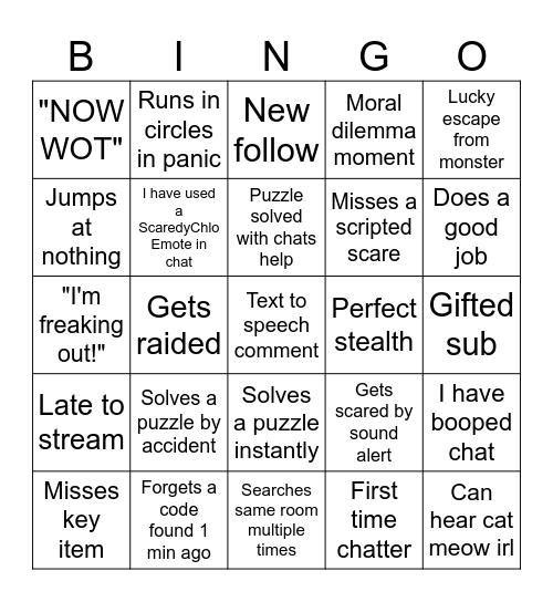 ScaredyChlo SOMA Bingo Card