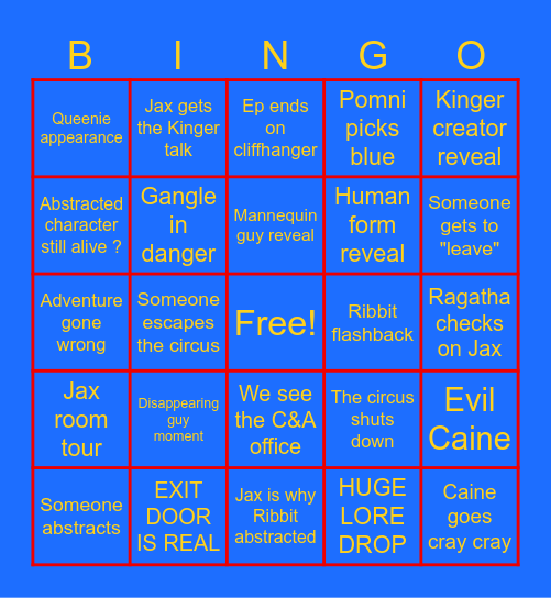 TADC EP 7 PREDICTIONS Bingo Card