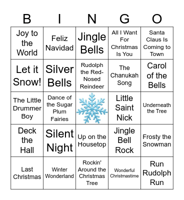 Holiday Bingo Card