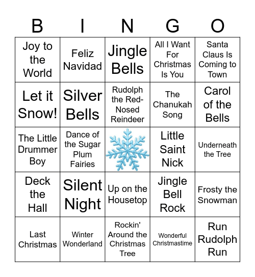 Holiday Bingo Card