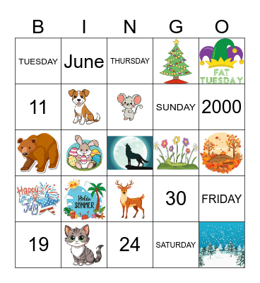 3rd Grade- December Review Bingo Card