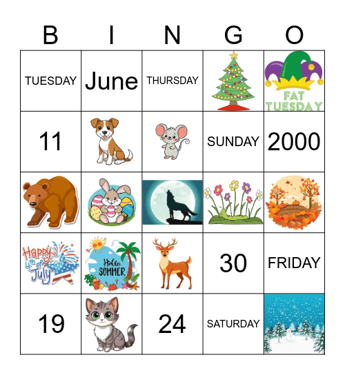 3rd Grade- December Review Bingo Card