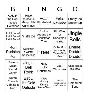 SINGO Bingo Card
