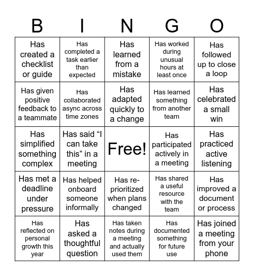 EOY MRO ROUND 2 Bingo Card