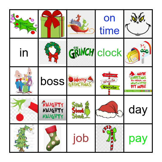 GRINCH BINGO Card