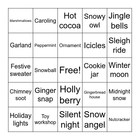 Holiday Bingo Card