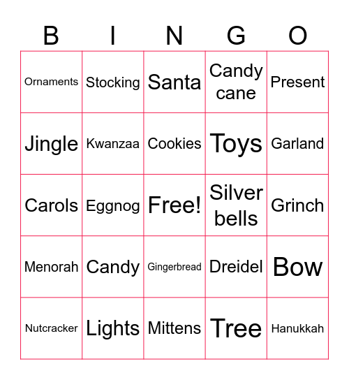 CDS Holiday Bingo Card