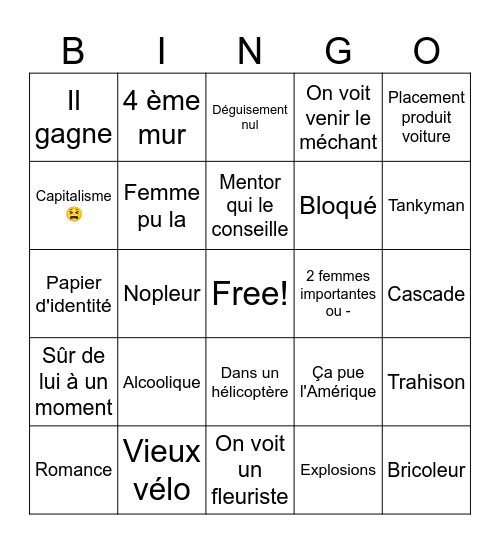 Running Man Bingo Card