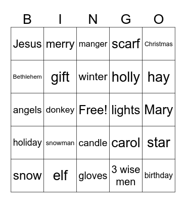 christmas bingo Card