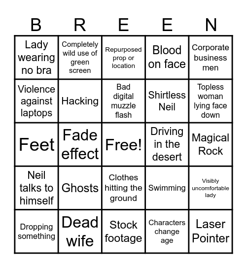 Breengo Bingo Card
