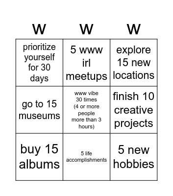 WWW COLLAB BANGO 2026 Bingo Card