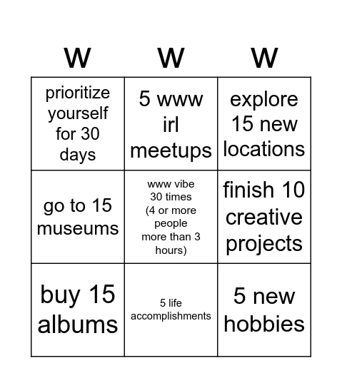 WWW COLLAB BANGO 2026 Bingo Card