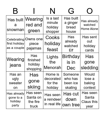 HR Winter Bingo Card