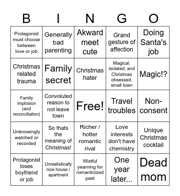 Christmas Movie Bingo 2025 Bingo Card