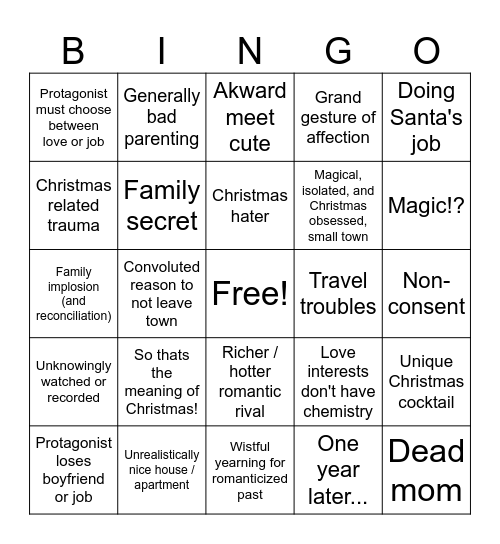 Christmas Movie Bingo 2025 Bingo Card