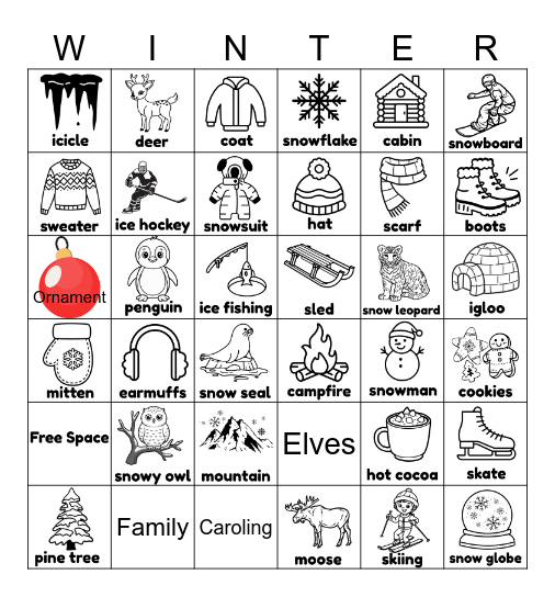 Winter Bingo Card