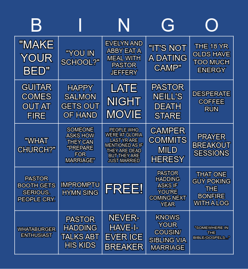 Gloria Sancta 2026 Bingo Card