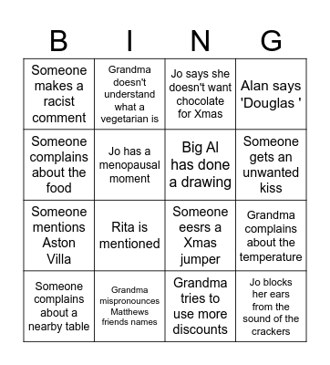 Xmas Bingo 2025 Bingo Card