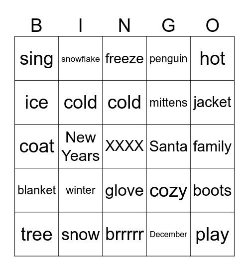 Winter Wonderland BINGO! Bingo Card