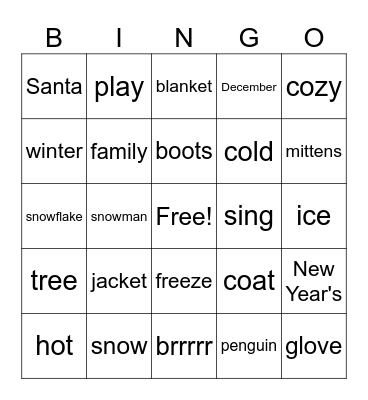 Winter Wonderland BINGO!! Bingo Card